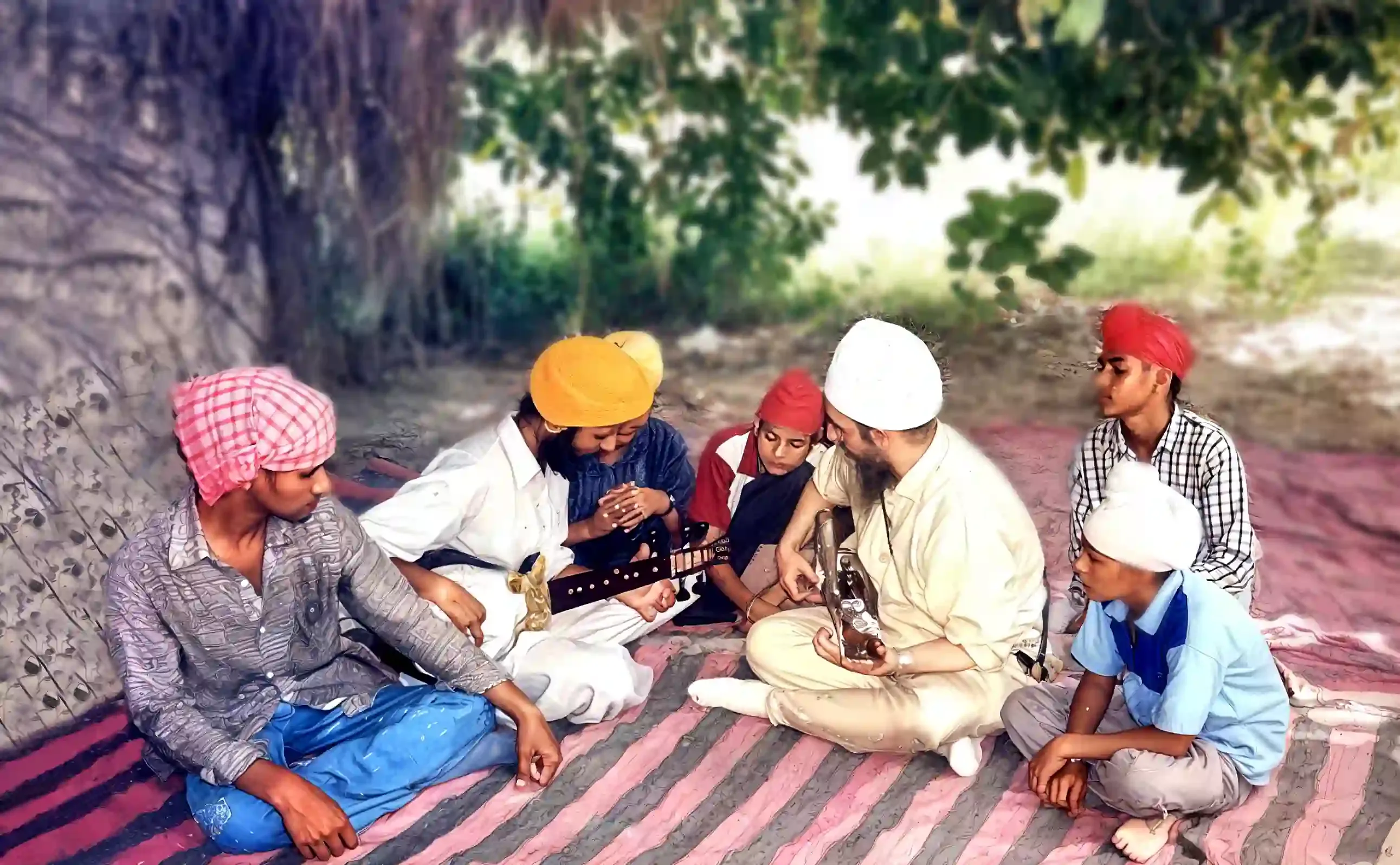 Sacred gathering under tree